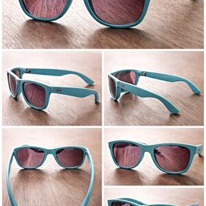 Ray-Ban Turquoise Frame Sunglasses with Purple Lenses